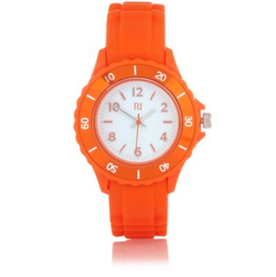 Boys orange rubber sporty watch